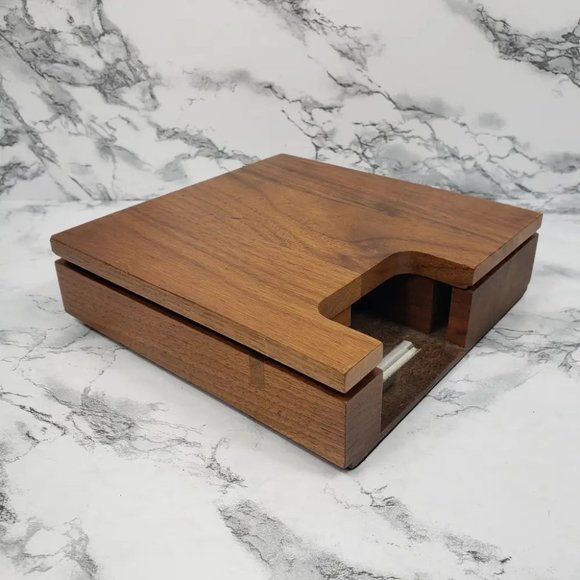 Desktop Organizer Solid Walnut Vintage - Picture 5 of 10